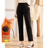 Paosite Fleece-lined Winter Elastic Waist Pants for Mid-aged Women