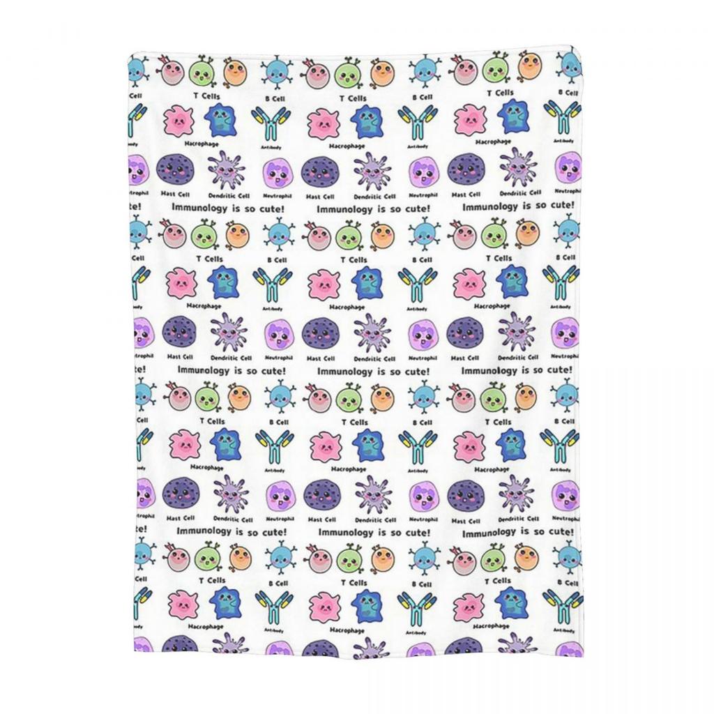 Immunology Is So Cute Version  Blanket Soft Warm Flannel Throw Blanket Bedding for Bed Living Room Picnic Travel Home Couch