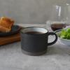 Kubek stołowy EAST, czarny szlif, malowany, Mino ware, szary, 300 cm3, wyprodukowany w Japonii, można myć w mikrofalówce, można myć w zmywarce, 37-005-02