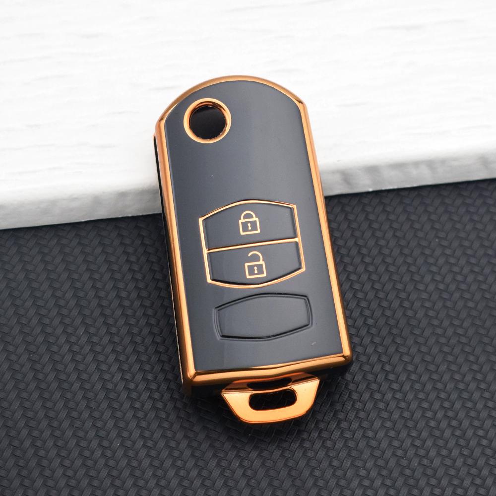 Hot Sale TPU Car Key Case Cover for Mazda Demio M3 M5 M6 CX-5 CX7 CX9 RX8 MX5 MPV 2 Buttons Keyless Fob Holder Key Chain Set