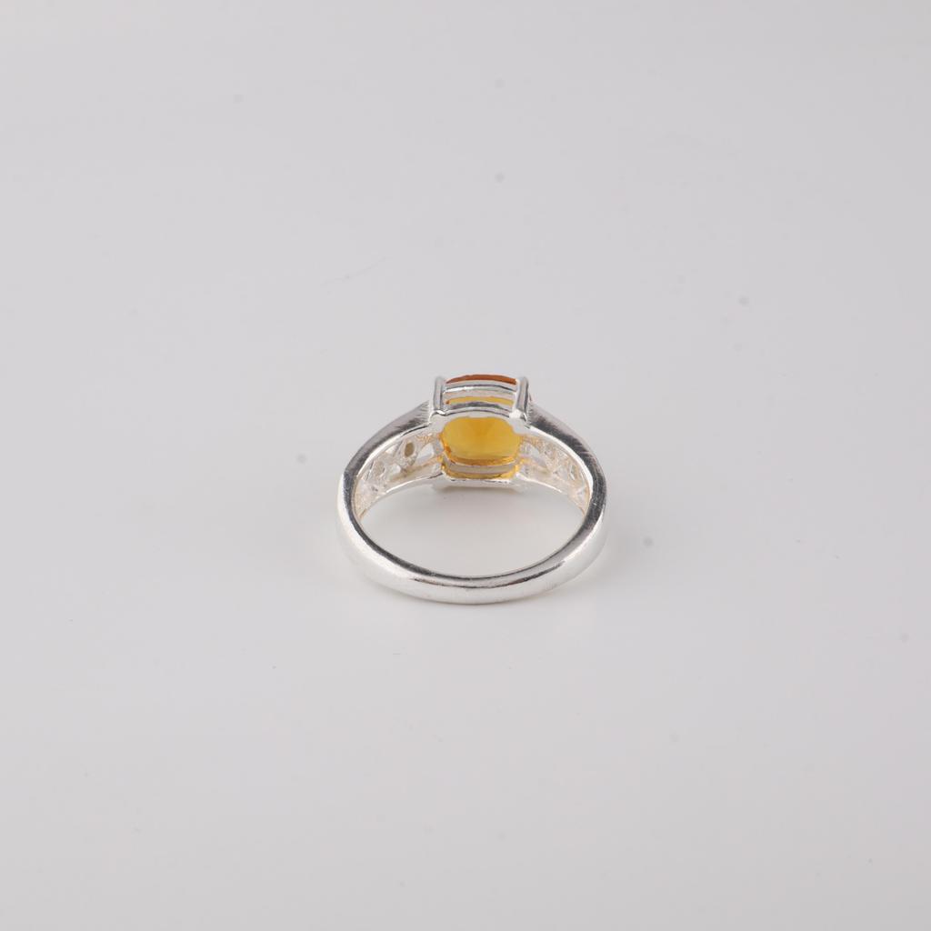 Citrine Gemstone 925 Sterling Silver Wedding Ring Designer Jewelry For Women CZR-15-1