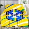 1PC Brazilian Football Federation Printed Soft Flannel Blanket Throw for Adult Bedroom Living Room Sofa Camping Travel Fan Gifts Christmas Gifts