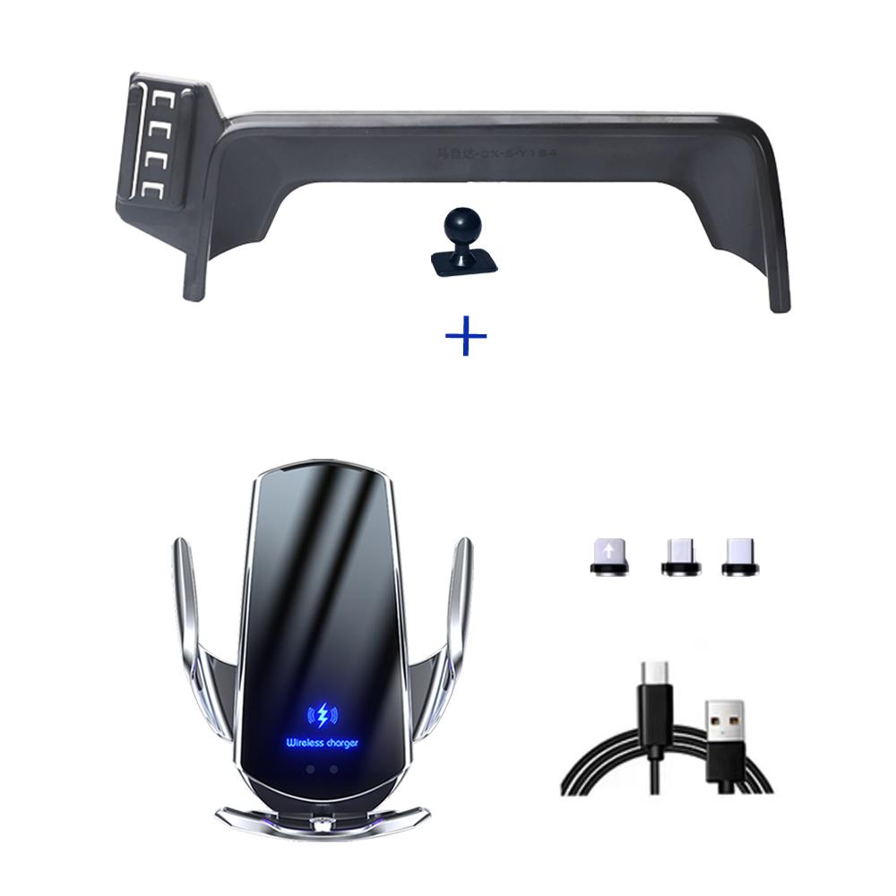 VHEU2 Car Phone Holder For Mazda CX5 CX-5 2017 2018 2019 2020 Screen Mobile Phone Support Car 15w Mounts Wireless Charging Accessories