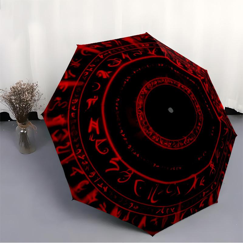 1pc Mystic Symbols Automatic Umbrella - 8-Rib Foldable Design, Outdoor Adventures, and Family Celebrations y250829080