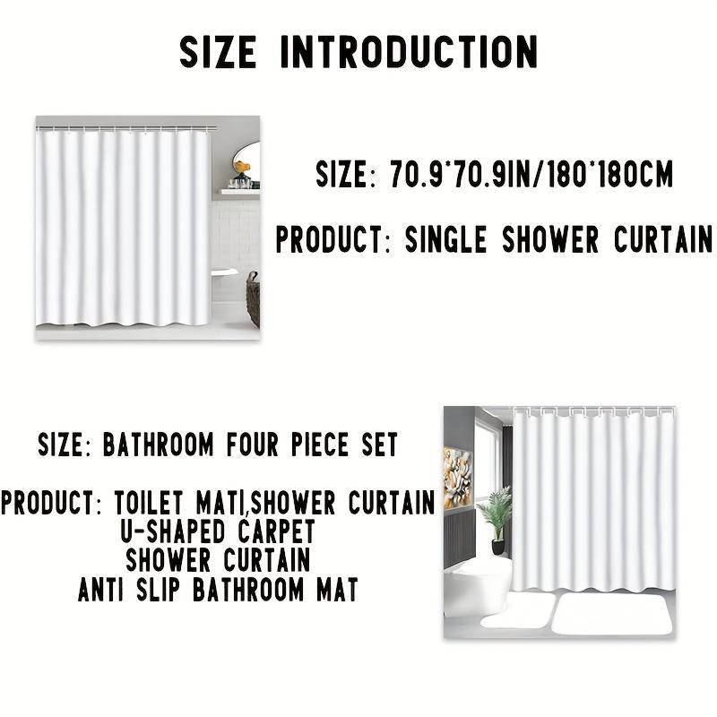 4Pcs Bathroom Shower Curtain Set Nautical ElementsPattern Bathroom Curtain With 12 Hooks Non Slip Rugs Toilet Cover Mat Bathroom Partition