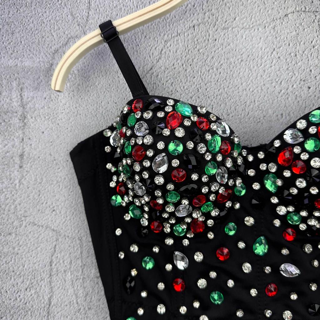 Sleeveless Ultra-short Vest Solid-color Waistcoat Sexy Inner or Outer Wear Celebrity-style Top Trendy Layering Piece Sexy Look Chic Waistcoat