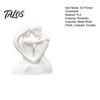 Romantic Couple Sculpture 3D Printed Hugging Heart-Shaped Sculpture, Embrace Figurine with Matte White Finish, Modern Minimalist Decor Tabletop