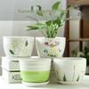 Elegant White Ceramic Flower Pot with Tray - Ideal for Ivy, Spider Plants, and Succulents