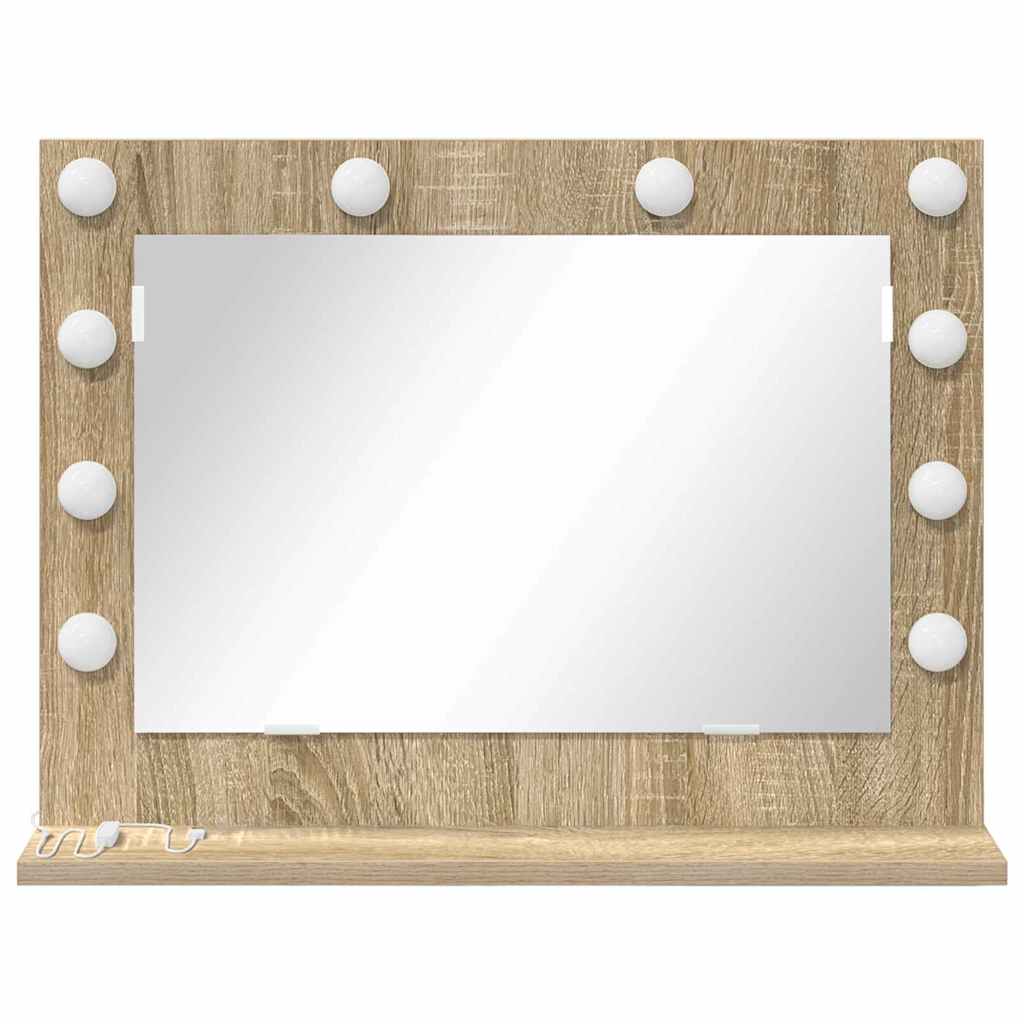 Rectangular Washbasin Mirror In Sonoma Oak 60 X 45 X 18 Cm