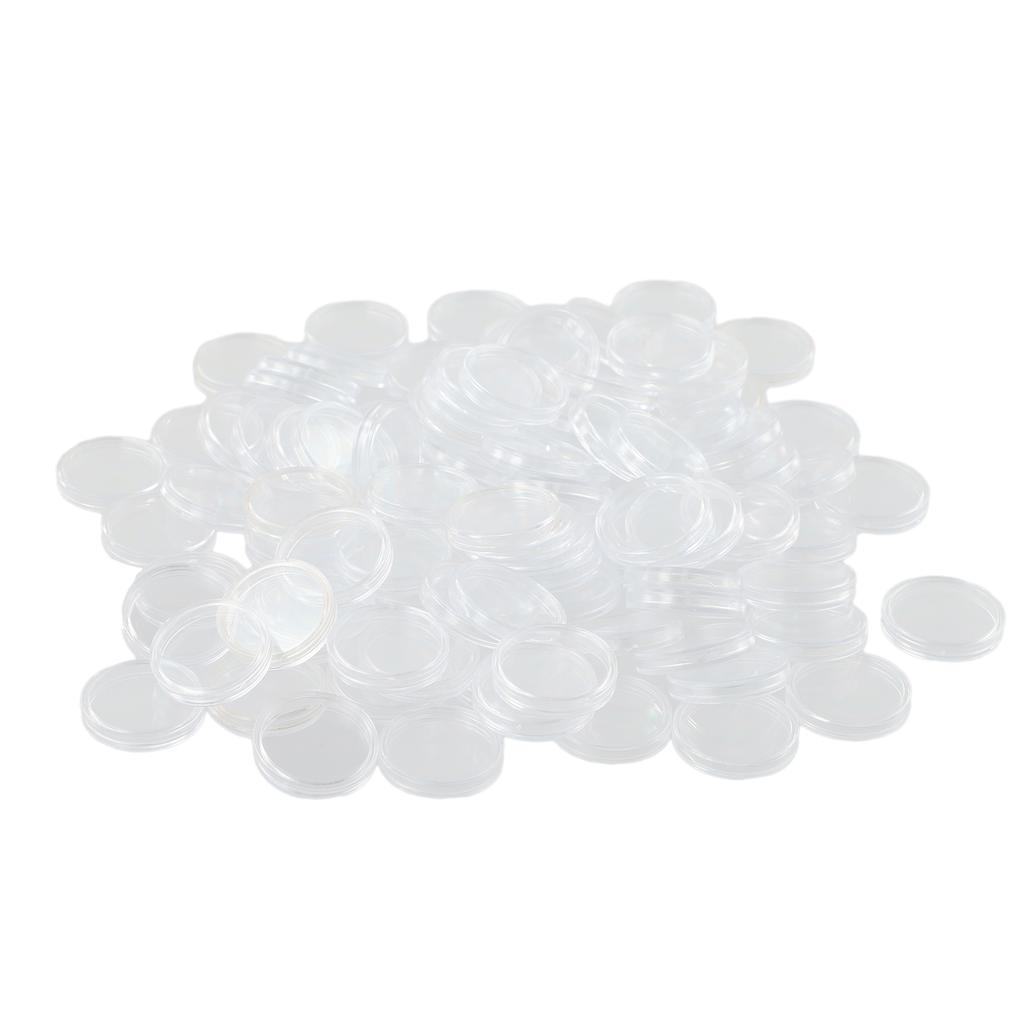 100pcs 26mm Empty Plastic Jar Pots Transparent Sample Bottles Eyeshadow Cream Lip Balm Container Portable Makeup Jar