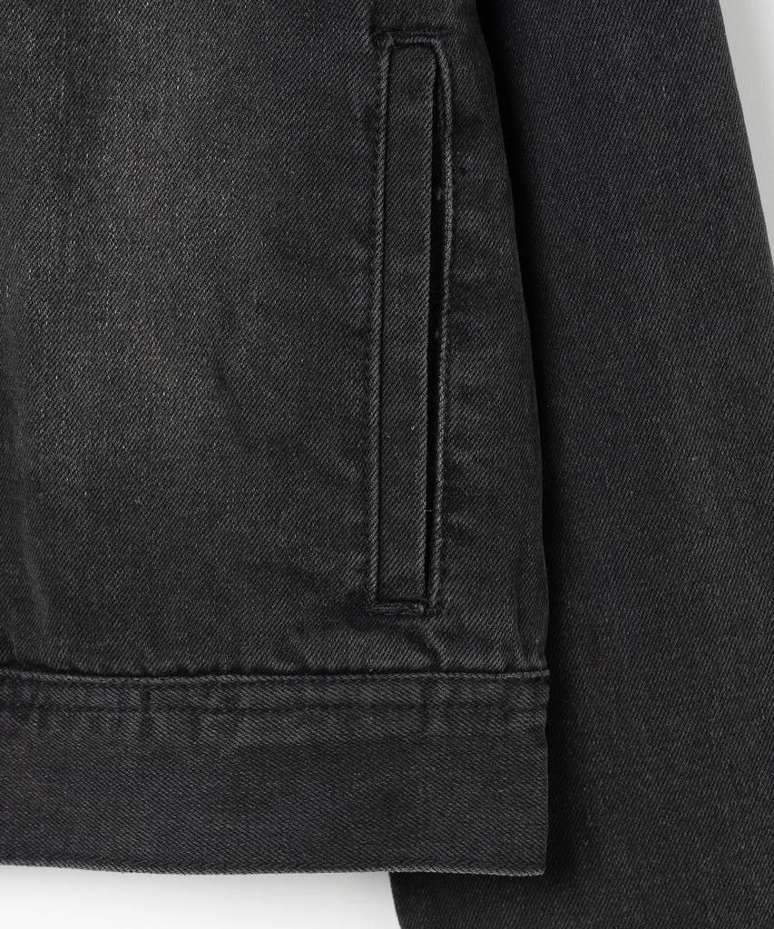 Millo Women Washed Denim Racing Jacket [Stone Black]