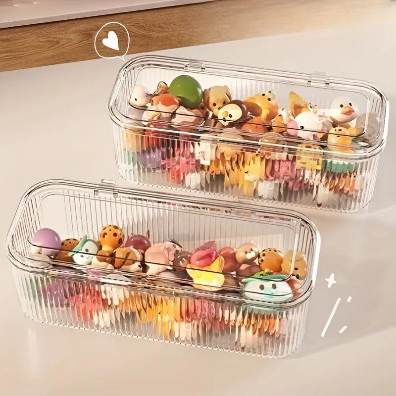 Moe Acrylic Grain Storage Box with Dustproof Lid for Pop Mart Blind Box Doll Display