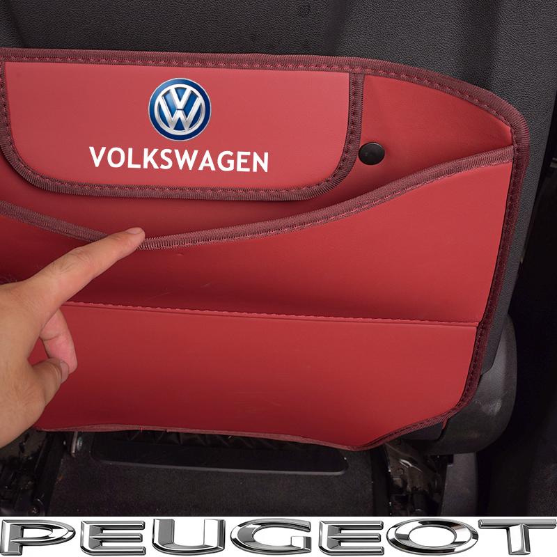 Car Seat Back Anti-Kick Mat Protector Pad Cover For VW GTI Polo Golf MK6 MK7MK8 Passat B6 B7 B8 Tiguan CC T-ROC Jetta Tire Valve