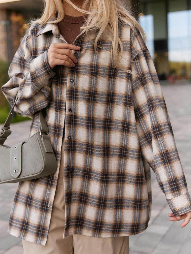 Damen Casual Retro Plaid Hemd - Vielseitige Herbst/Winter 2023 Mode