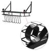 Metal  ing Pan Pot Rack Wall Mounted with 10 Hook Holders Kitchen Storage   (90cm)