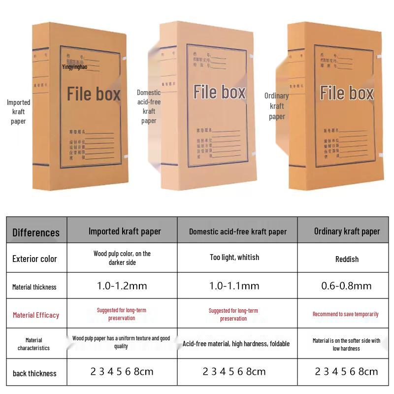Kraft Paper Document Archiving Box
