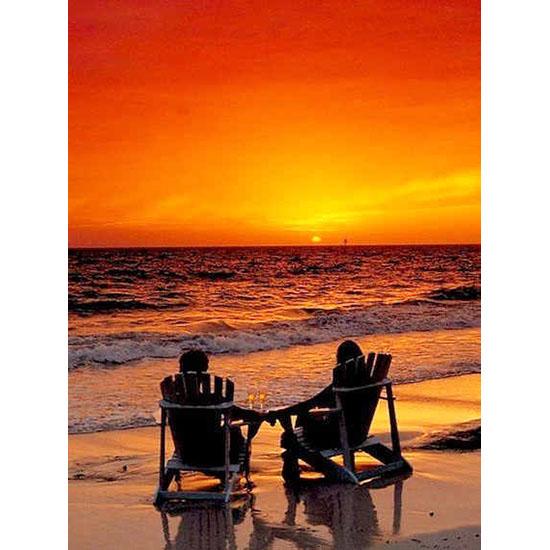 

Повний 5D алмазний живопис Захід сонця DIY Алмазна вишивка Алмазна мозаїка Набори для вишивки хрестиком Домашній декор Подарунок Round 30x40cm