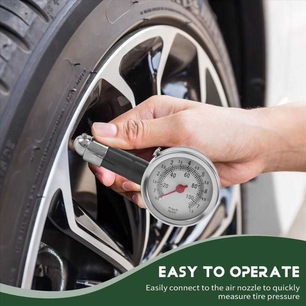 Metal Construction Tire Pressure Gauge High Precision Pressure Monitor  Auto Inflation