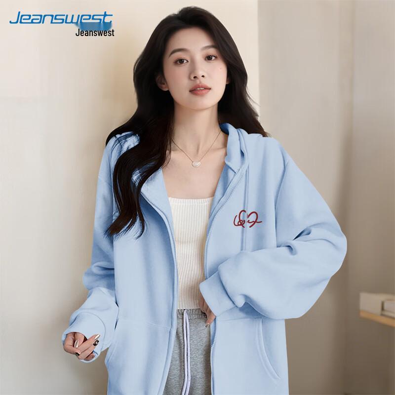 JEANSWEST Women's American Retro Oversize Cardigan Hoodie