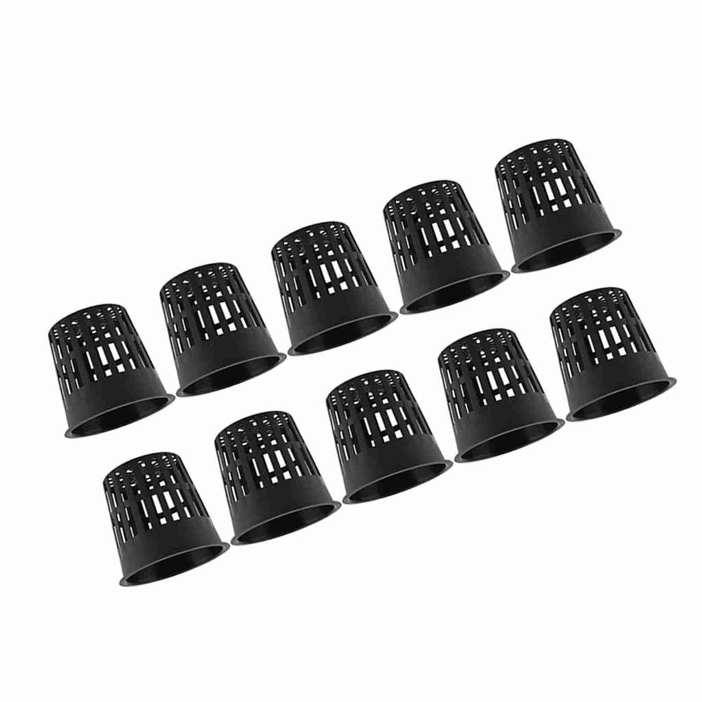 10pcsCelsiusSet   Safe Plastic Hydroponic Basket Cup for Garden Balcony Planting(Black)