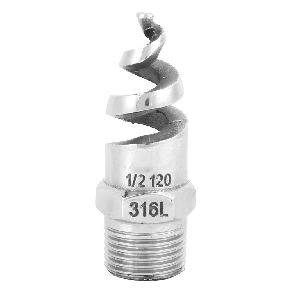 Spiral Nozzle SPJT 316L Stainless Steel Male Thread Anti‑Clogging Watering Accesssories(G1/2 DN15 ) светло-серый