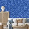 Wallpaper School Supplies Blue, Blue Center 50x1000