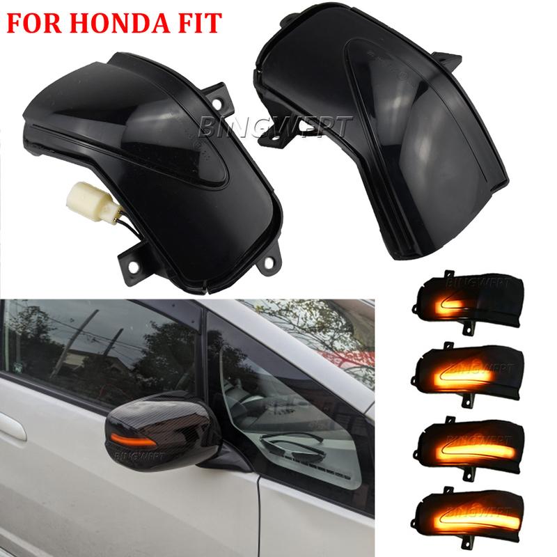 Pair For Insight ZE2 2013-2014 Rearview Mirror Dynamic LED Indicator Lamps For FIT/JAZZ GE6/GE8 2009-2014 Turn Signal Light