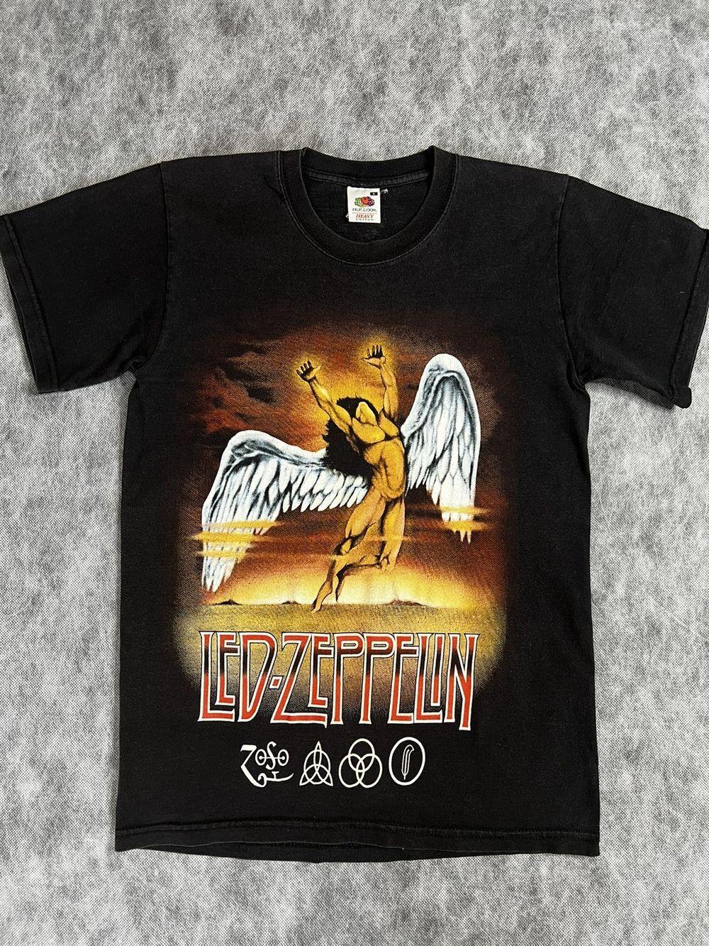 Remake Led Zeppelin Band Tshirt Black Unisex Heavy Cotton Tshirt S5XL KH9389 XXXL