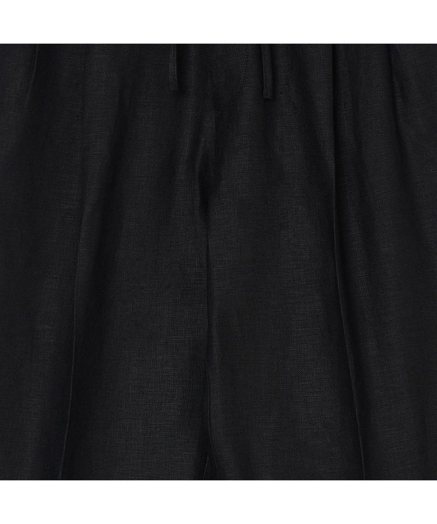 IOLO Relax Linen Double-Pleat Pants_Black