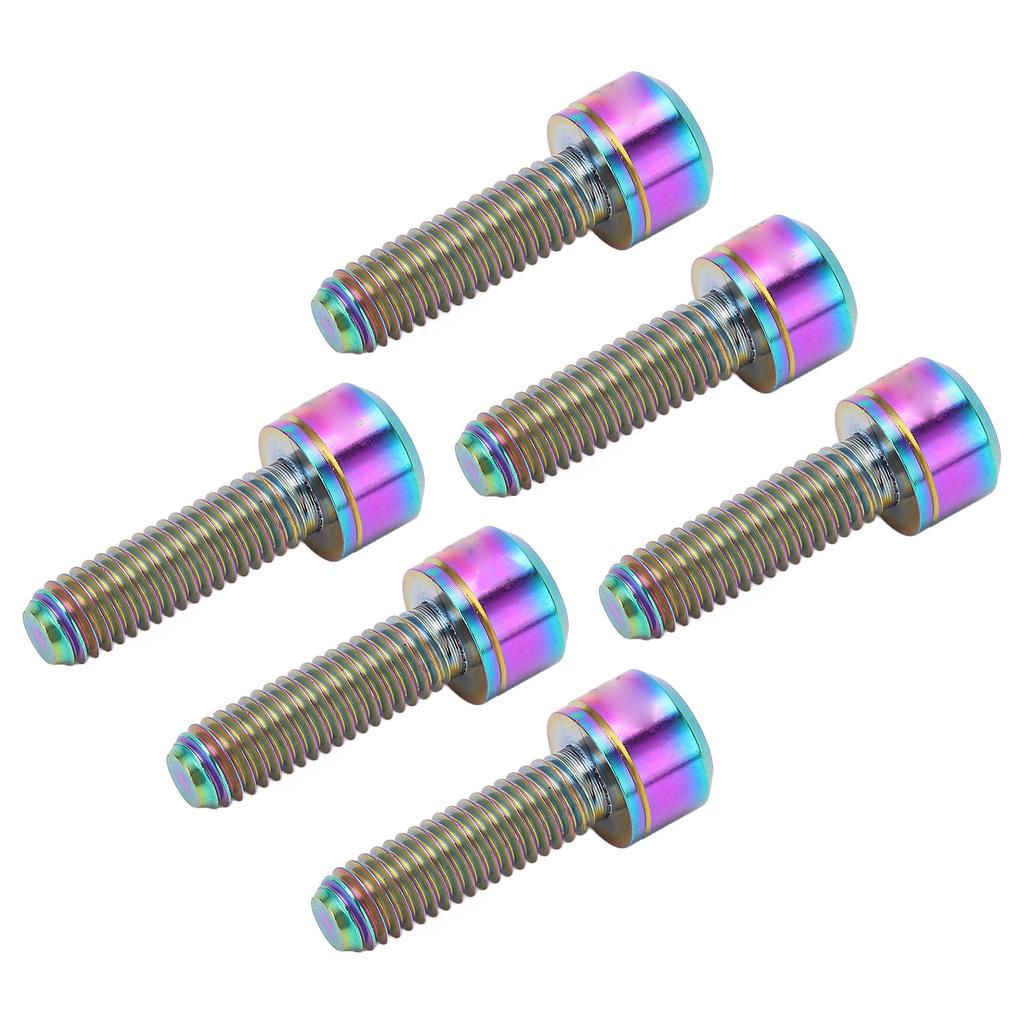 6pcs RISK Titanium Alloy Mountain Bicycle Handlebar Stem Fixing Screws with Gaskets M5x18mm