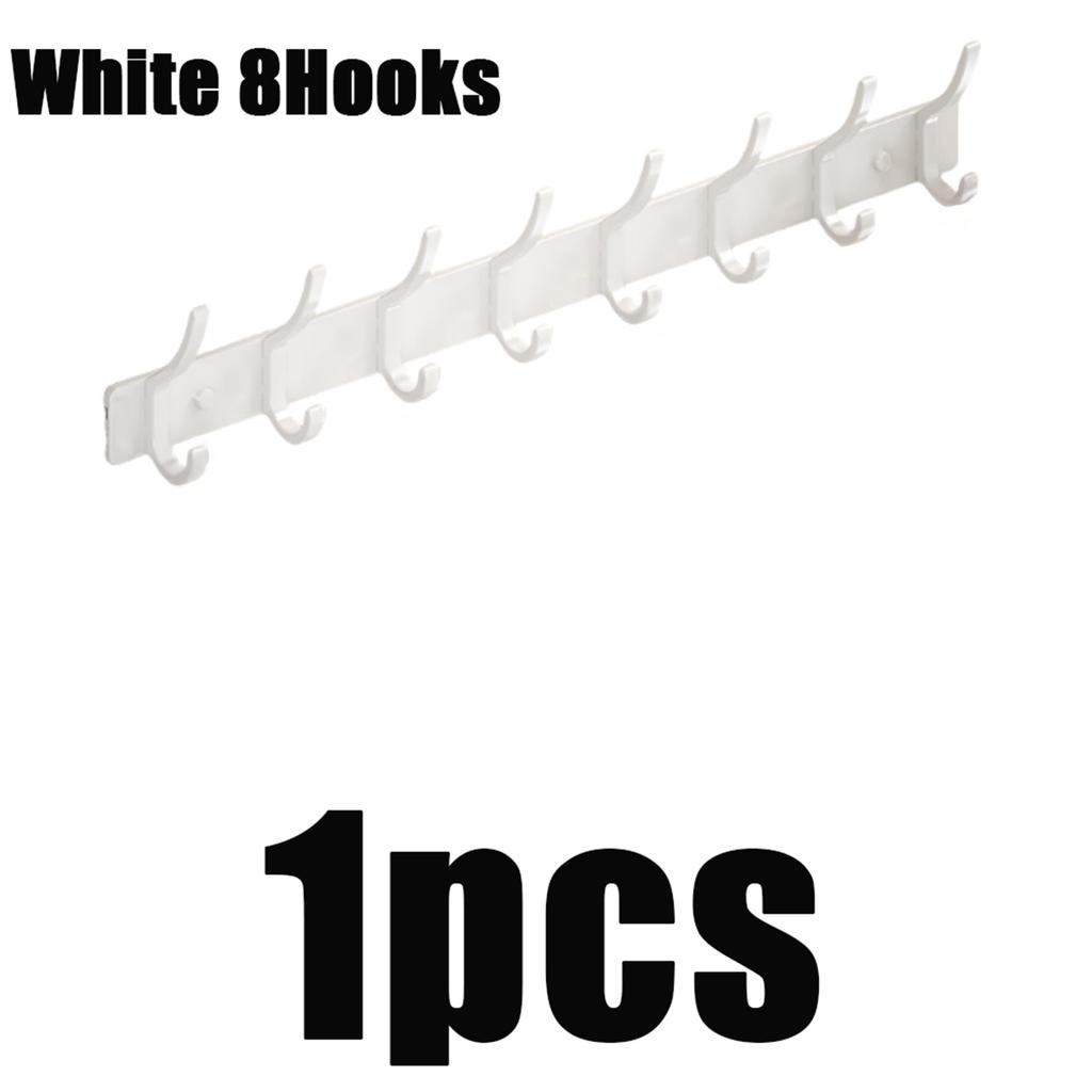 1pcs 4/6/8hooks No Drill Door Behind Hook Storage Wall Hanging Clothes Hanger For Bathroom Kitchen Hanging Towels Accessories