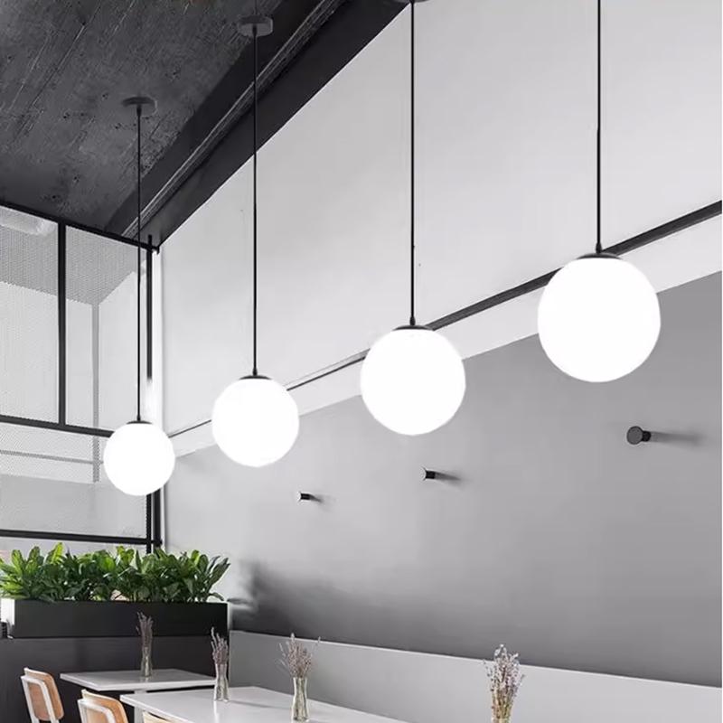 Dining Room Hanging Lamp Globe Glass Ball Pendant Light Ceiling Chandelier Living Room Bedroom Lamp Cafe Study Room Kitchen Home