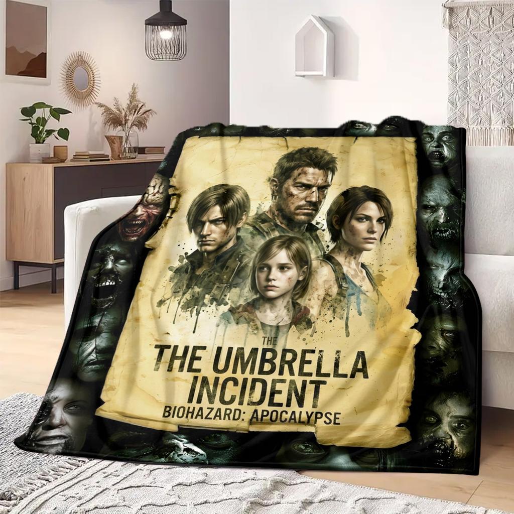 Resident Evil Flannel Blanket Beautiful Pattern Perfect For Home Bed Sofa Chair Travel Picnic -HE44