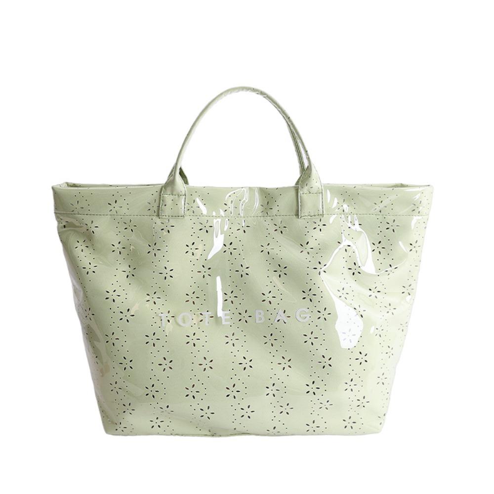 Hollow Out Transparent Jelly Bag Waterproof Beach Bag Simple Letter Prints Handbags Outdoor зелёный