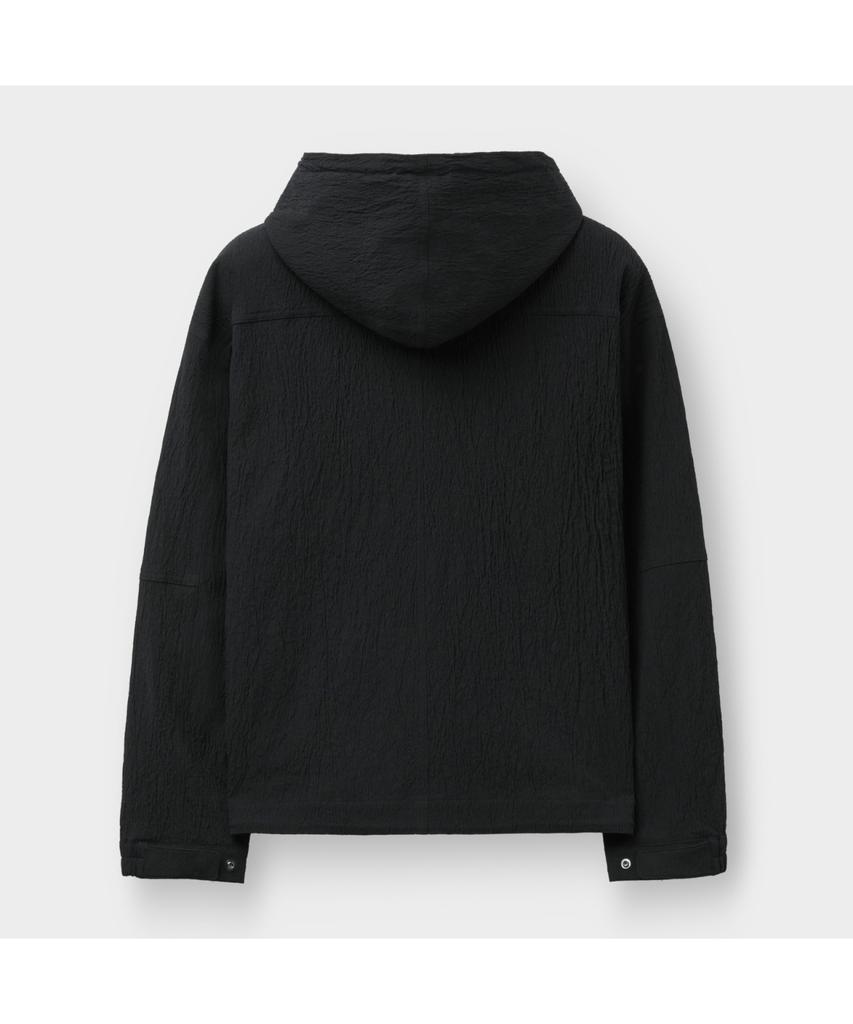 Customellow Black Creased Hood Blouson Cwuam26311Bkx