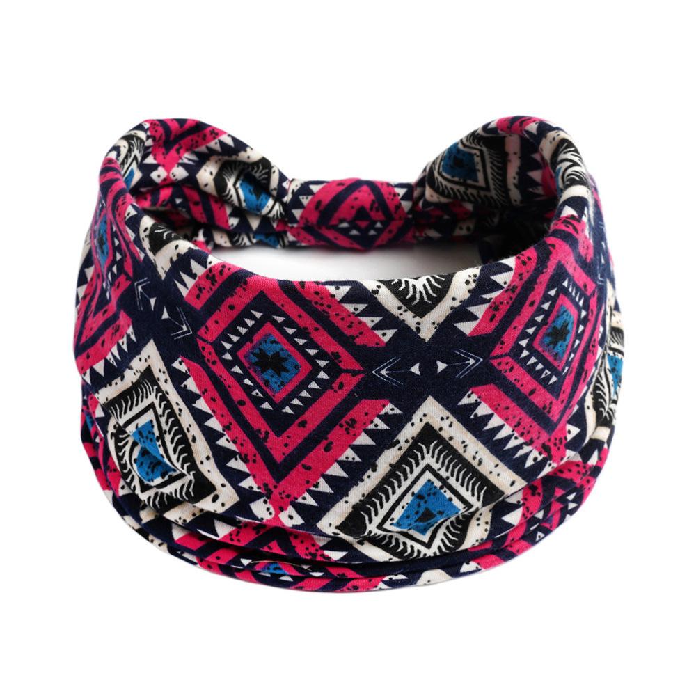 Böhmisches Yoga Stoff Stirnband: Schweißabsorbierendes, elastisches Baumwoll-Sportstirnband für Damen