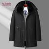 YUZHAOLIN Men's Hooded Cotton Padded Jacket with Fur Collar