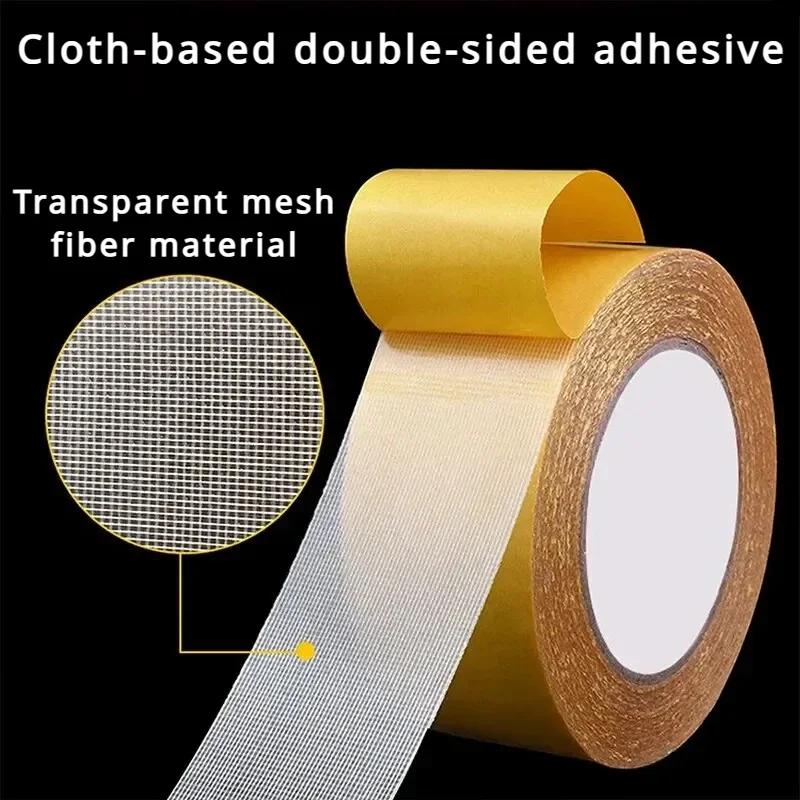 Super Traceless Carpet Adhesive Double Sided Cloth Base Tape With Strong Fixation High Viscosity For Waterproof Translucent Mesh