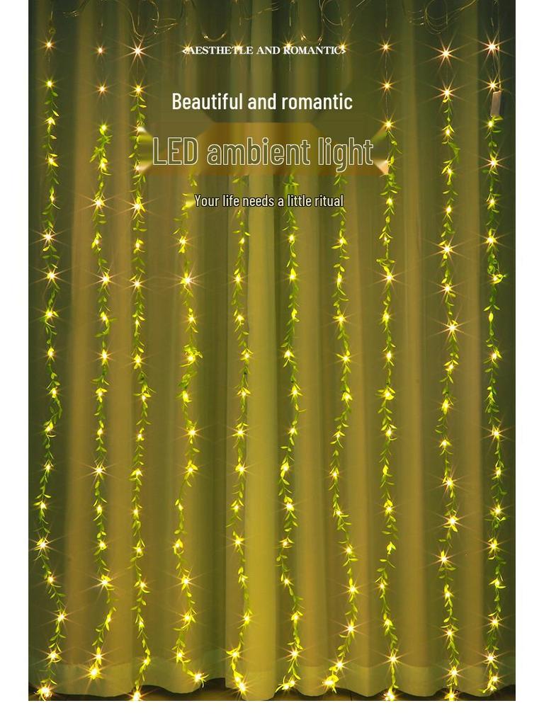 USB-Controlled LED Copper Wire Green Leaf Fairy Lights for Home Decor