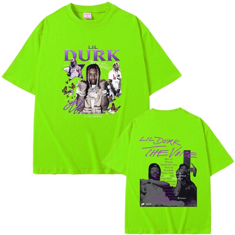 

Рэпер Lil Durk Хип-хоп Мода Винтажная Футболка Мужская Женская Круглый Вырез Оверсайз Футболка Мужская 100% Повседневный Хлопок Короткий Рукав 4XL