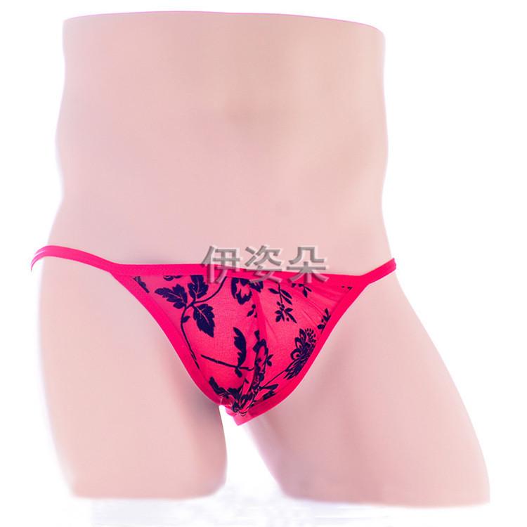 Elastic Men's Mesh Transparent Perspective Flat-angle Sex Underwear, Factory Supply Men's Sexy Sex Underwear