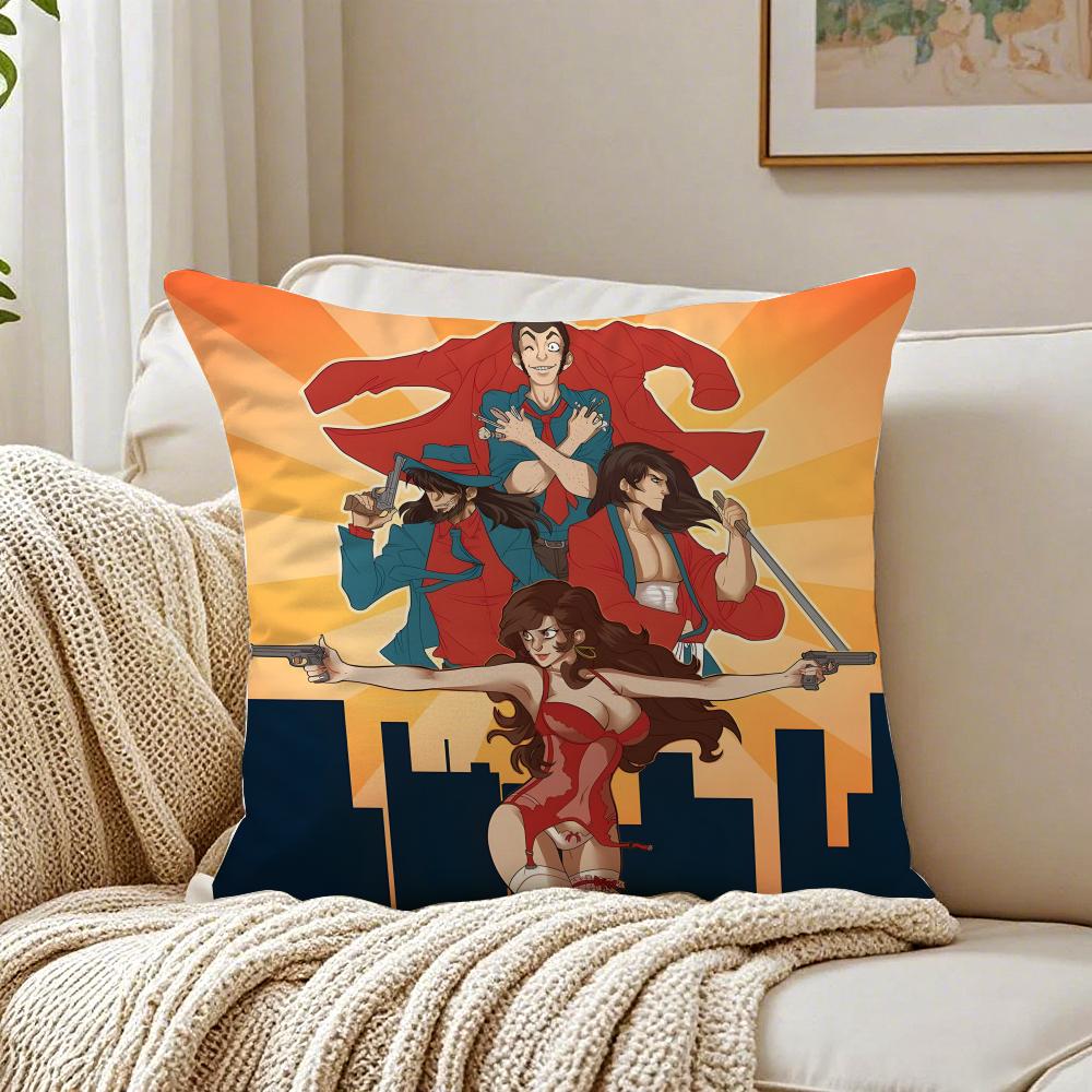 Lupin the Third Anime Cushion Cover Pillowcase Antidustmite Living Room Sofa Decor Cushion Room