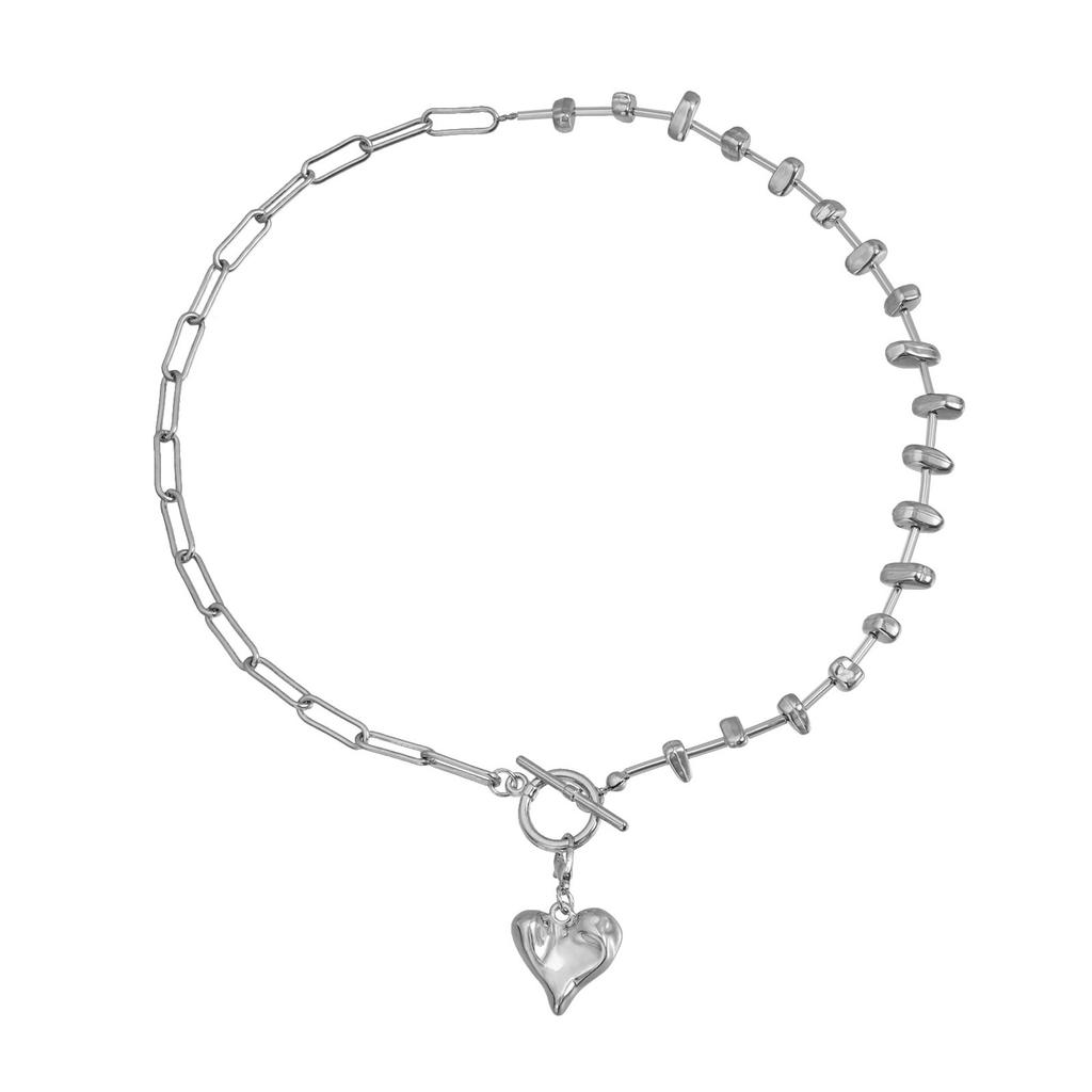 Vintage Inspired Necklace Adjustable Multi Section Heart Charm Collarbone Chain Romantic Jewelry Gift for Women