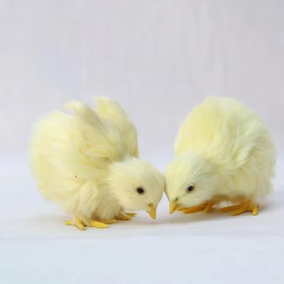 Peluche douce jaune poulet jouets simulation animaux figurines poupée table décoration Pâques réaliste poussin miniature modèle ornement