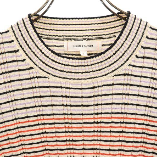 CHINTI & PARKER Silk Blend Border Pattern 7 Minutes Sleeve Sweater L Knit Women Used