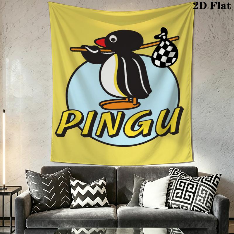 PINGU Wall Tapestry Aesthetic Wall Hanging Printed Fabric Blanket Decorative Tapestries for Bedroom Living Room Home Decor
