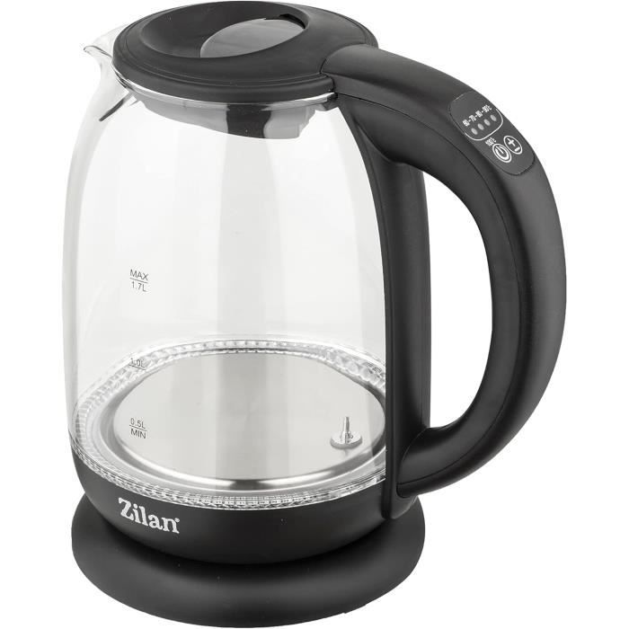 Zilan Bouilloire En Verre À Écran Numérique Et LED,1.7lt,5 Réglages De température,2200W