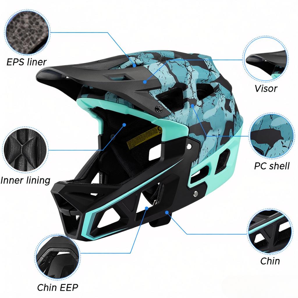 Full Face Mountain Bike Helmet Adult Racing Downhill MTB Helmet for Mountain Bike