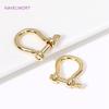 18K Gold Plated Color Retention Brass U-Shape Shackle Screw Joint Connector DIY Leather Rope Metal Chain Jewellery Making