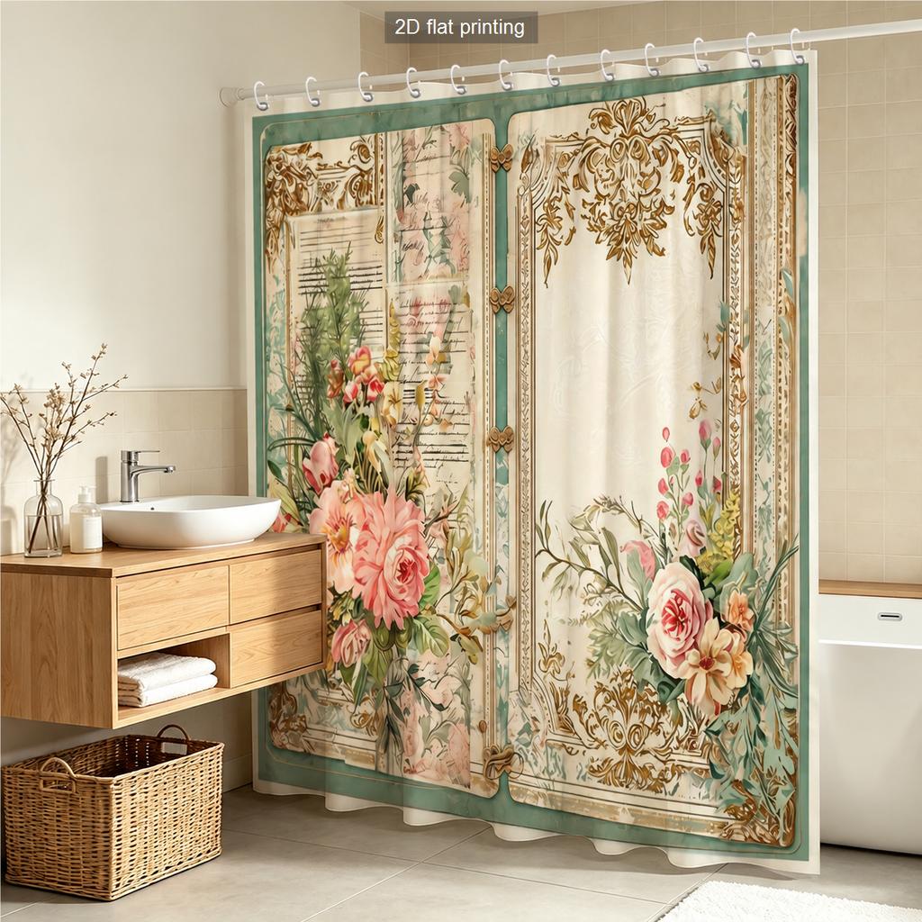 Winter Forest Floral Abstract Print Polyester Shower Curtain Bathroom Decor Bathtub Curtain with Hooks Multiple Designs